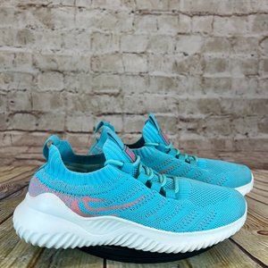 Knit Crystal Blue Knit Lace Up Stretch Athletic Performance Running Shoes EUR 37